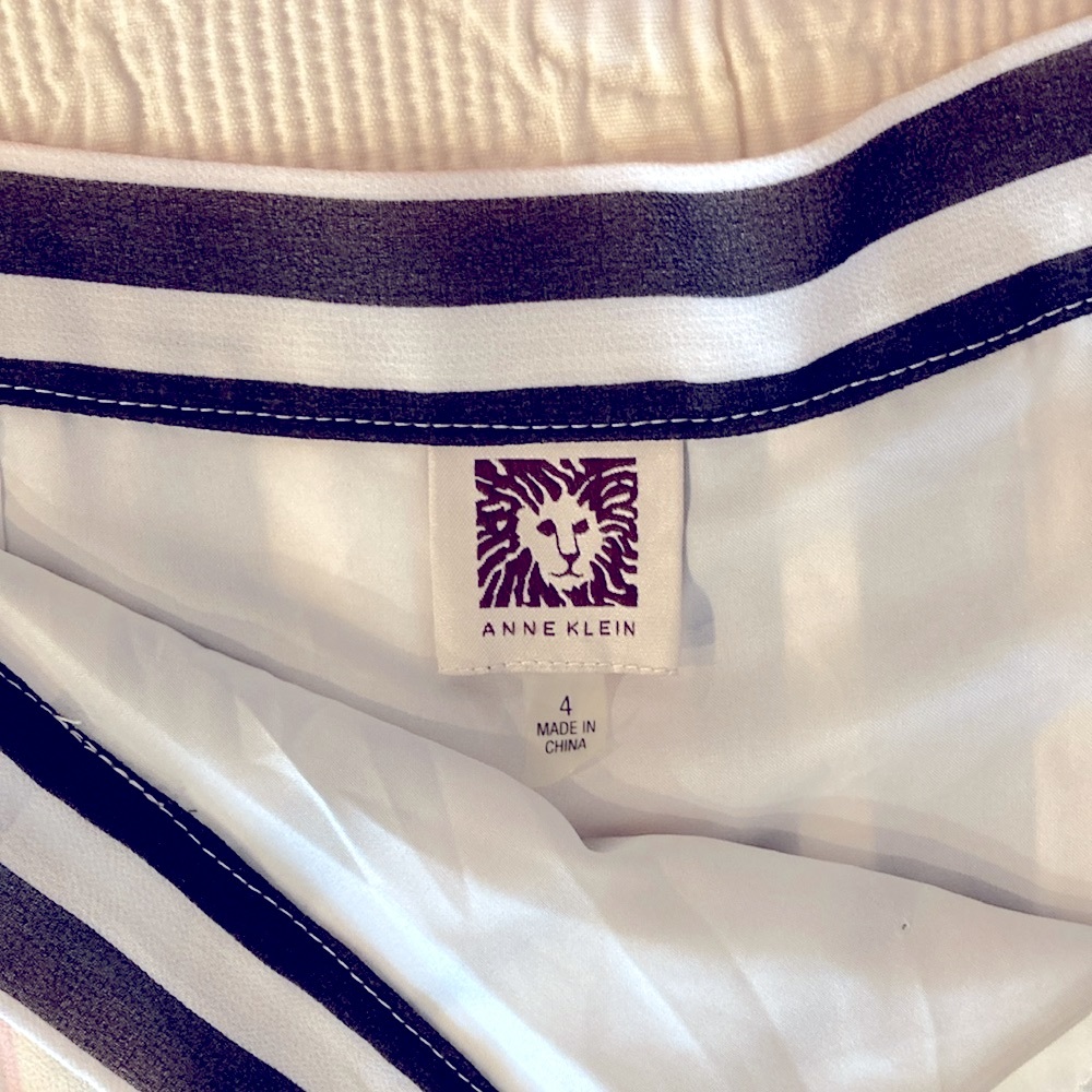 Anne Klein Soft Pleated Striped Skirt - Picture 5 of 9